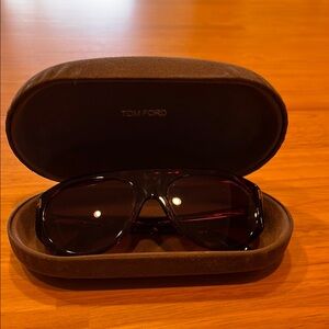 Tom Ford Rex-02 TF 1001 Brown Sunglasses with Case.